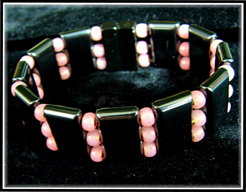 Triple Magnetic Bracelet with Metallic Beads6.5 to 11  